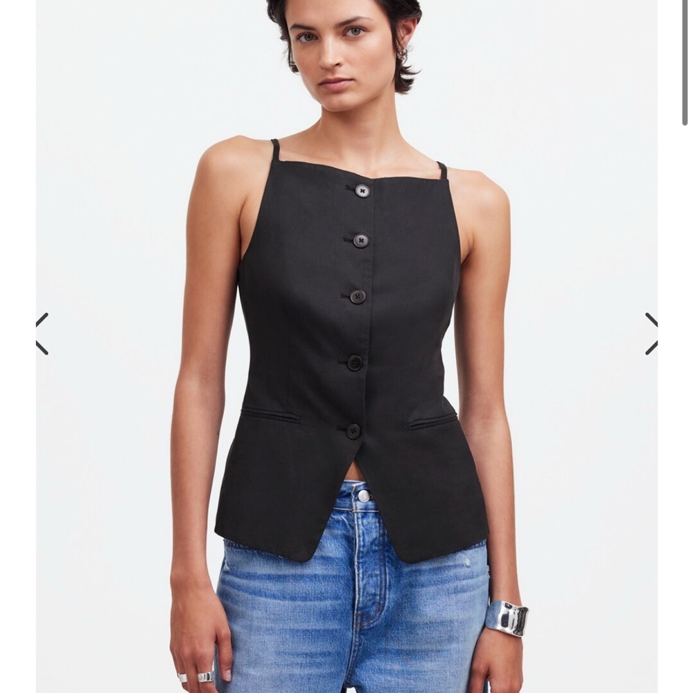 Madewell Square-Neck Vest in Drapey Twill